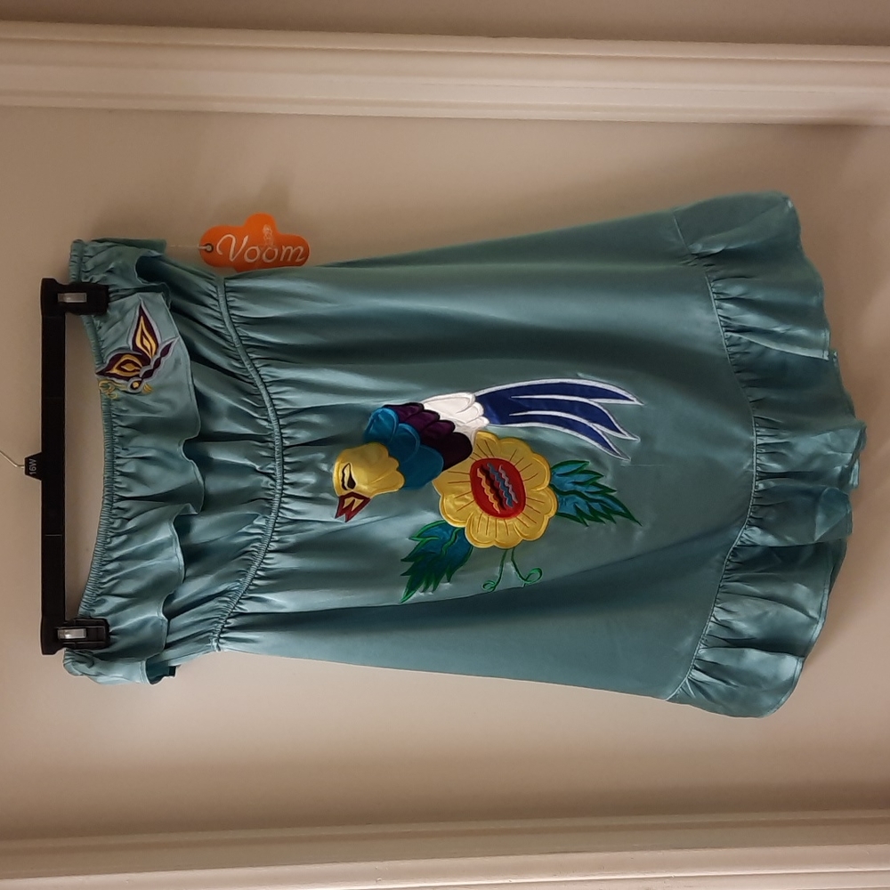 NWT, Voom by Joy Han Vintage Silk Parrot Dress